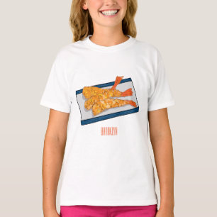 Shrimp tempura cartoon illustratie t-shirt