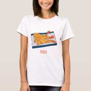 Shrimp tempura cartoon illustratie t-shirt