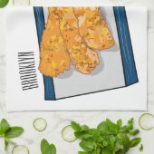 Shrimp tempura cartoon illustratie theedoek (Gevouwen)