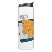 Shrimp tempura cartoon illustratie thermosbeker (Gedraaid links)