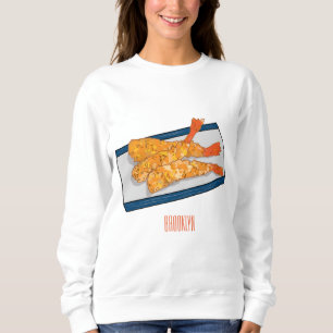 Shrimp tempura cartoon illustratie trui