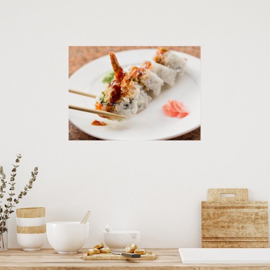 Shrimp Tempura Sushi Roll Poster (Keuken)