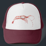 Shrimp ThMED Trucker Pet<br><div class="desc">Een uniek roze garnaal met het thema pet,  voeg een naam toe om het te personaliseren!</div>