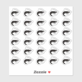 Shrimp Wedding Place Card Food Meal Menu Choice Sticker