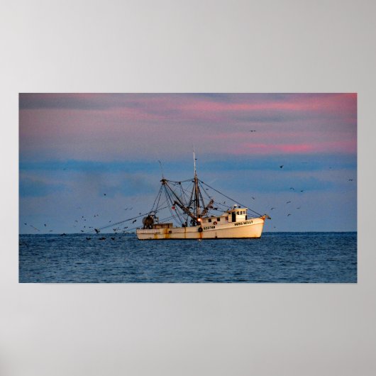 Shrimping At Sundown Poster (Voorkant)