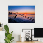 Shrimping Sunset Poster (Thuiskantoor)