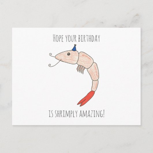 Shrimply Amazing Verjaardag Briefkaart (Voorkant)