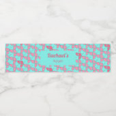 SHRIMPLY Blauwgroen Roze Patroon, Aqiqah Baby show Waterfles Etiket (Enkel label)