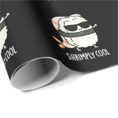 Shrimply Cool Funny Shrimp Sushi Pun Dark BG Cadeaupapier (Rol Hoek)