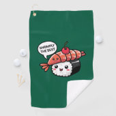 Shrimply de beste kawaii sushi golfhanddoek (Insitu)