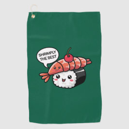 Shrimply de beste kawaii sushi golfhanddoek