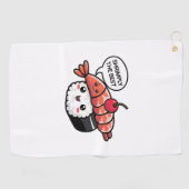 Shrimply de beste kawaii sushi golfhanddoek (Horizontaal)