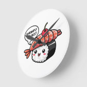 Shrimply de beste kawaii sushi ronde klok (Hoek)