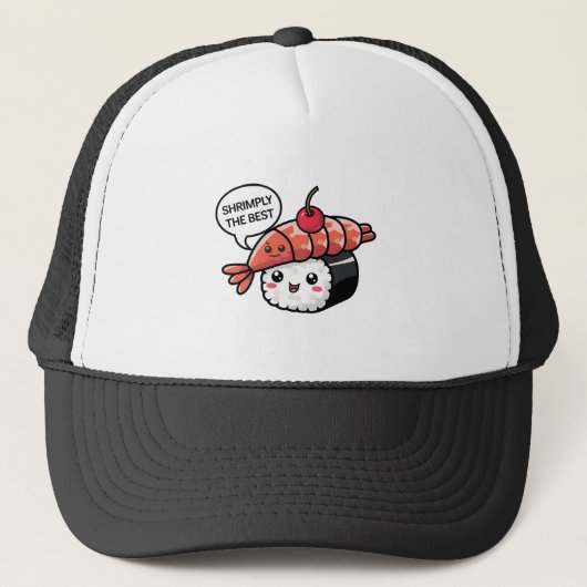 Shrimply de beste kawaii sushi trucker pet (Voorkant)