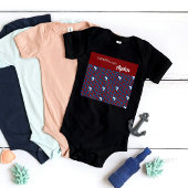 SHRIMPLY Funtastic Retro Patroon Blauw Rood Aangep Romper