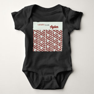 SHRIMPLY Schattig Retro Patroon Rood Wit Aangepast Romper
