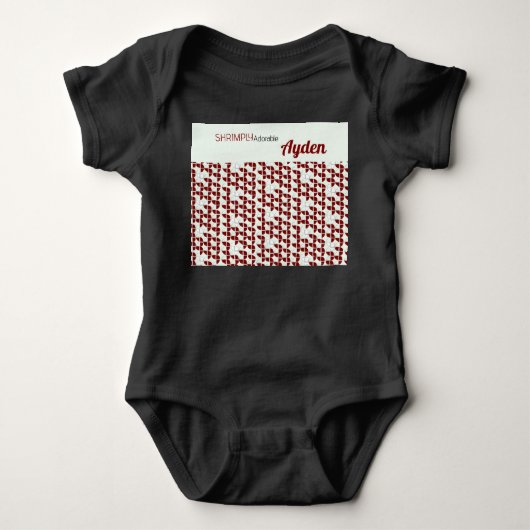 SHRIMPLY Schattig Retro Patroon Rood Wit Aangepast Romper (Voorkant)