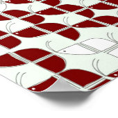 SHRIMPLY Schattig Retro Rood Wit Kwekerij Custom Poster (Hoek)