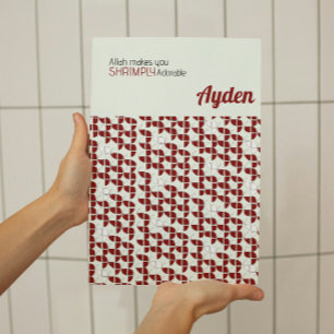 SHRIMPLY Schattig Retro Rood Wit Kwekerij Custom Poster