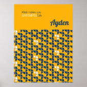 SHRIMPLY Schattige Geel Blauw Kwekerij Custom Poster (Voorkant)