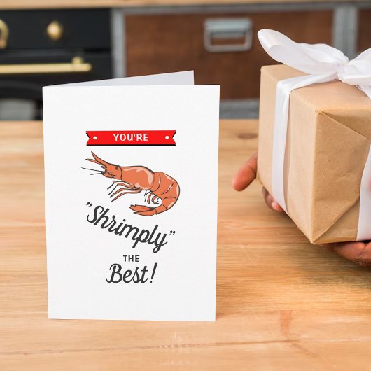 "Shrimply the Best" Funny Whimsy Valentijnsdag Kaart