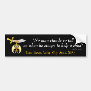 Shrine Bumpersticker "Geen man staat zo groot ..."