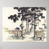 Shrine gate door Kōno Bairei Poster (Voorkant)