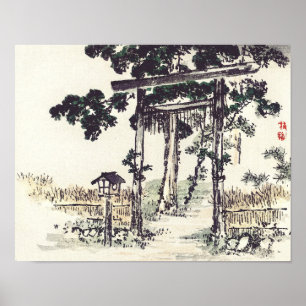 Shrine gate door Kōno Bairei Poster