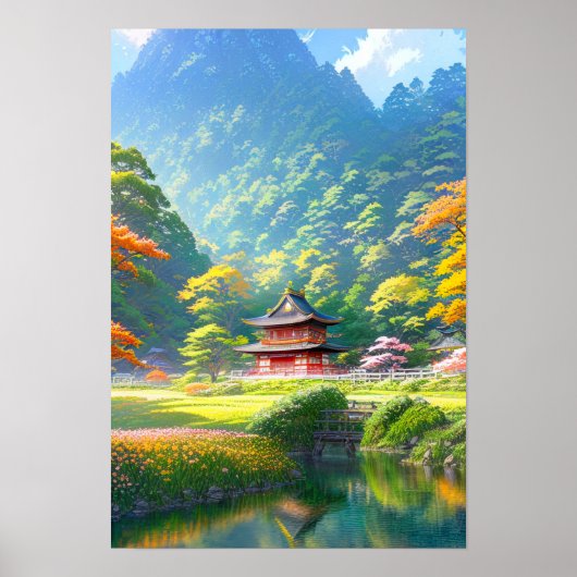 Shrine in Blossoming-Natuur Poster (Voorkant)