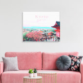 Shrine met Cherry Blossom Kyoto Japan reiskunst Canvas Afdruk (Insitu (Woonkamer))