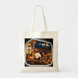 Shrine Night Cat Tote Bag   Japanse Heiligtuin Kun