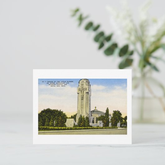 Shrine of Little Flower Woodward Ave, Michigan Briefkaart (Staand voorkant)