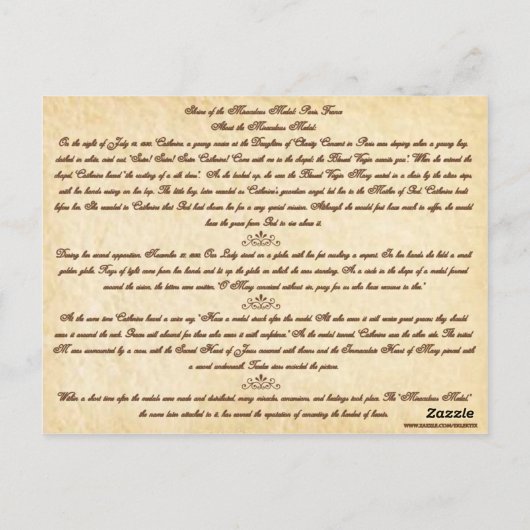 Shrine of the Miraculous Medal: Parijs, Frankrijk Briefkaart (Achterkant)