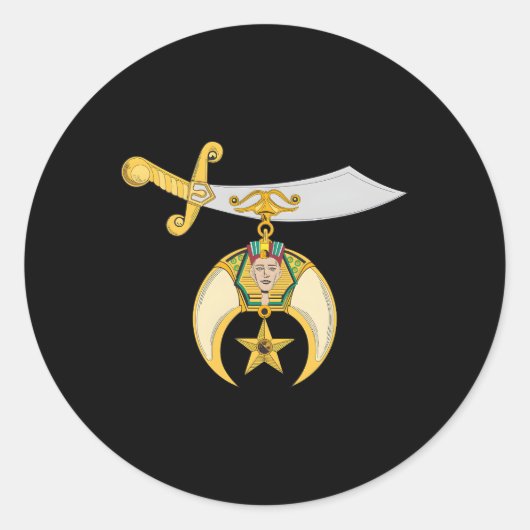 Shriner Shrine Noble Ronde Sticker (Voorkant)