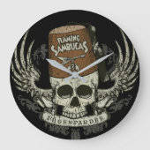 Shriner Skull Distressed Clock Grote Klok (Voorkant)