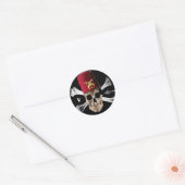 Shriner vrijmetselaar schedel getipt fez. ronde sticker (Envelop)