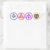 Shriners and Friends Edition Ovale Sticker (Tas)