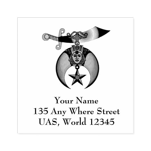 Shriners gepersonaliseerd rubberstempel (Afrduk)