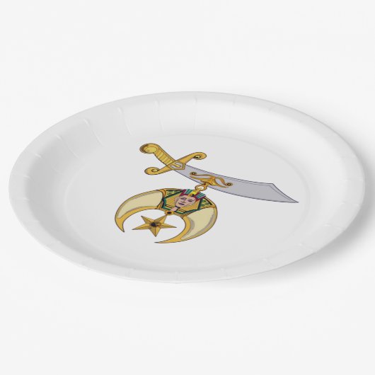 Shriners groot papieren bordje (Gekanteld)