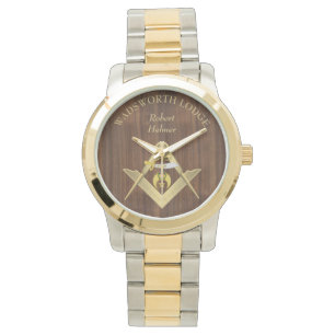 Shriners op hout Masonic Horloge