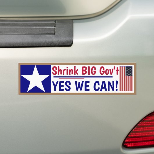 Shrink Big Gov kan niet. Bumpersticker (Op auto)
