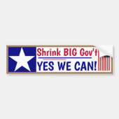 Shrink Big Gov kan niet. Bumpersticker (Voorkant)