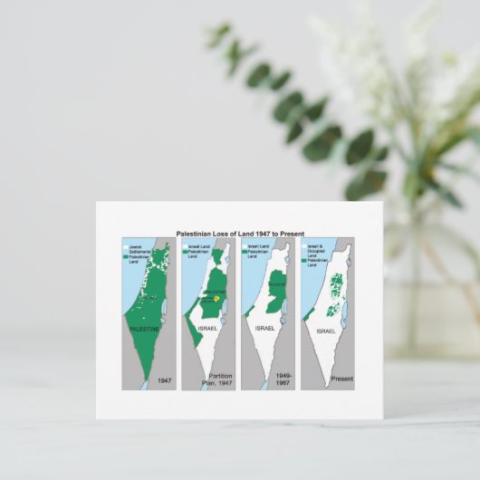 Shrinking Map of Palestine - Postcard Briefkaart (Staand voorkant)