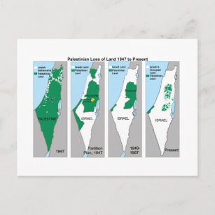 Shrinking Map of Palestine - Postcard Briefkaart