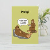 Shrink's Kantoor Funny Sasquatch Cartoon Custom Kaart (Staand voorkant)