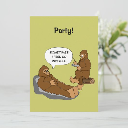 Shrink's Kantoor Funny Sasquatch Cartoon Custom Kaart (Staand voorkant)