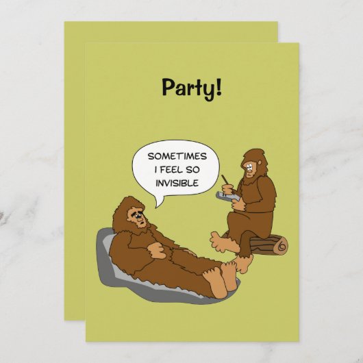 Shrink's Kantoor Funny Sasquatch Cartoon Custom Kaart (Voorkant / Achterkant)