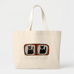 Shrodinger Cat Science Cartoon Grote Tote Bag