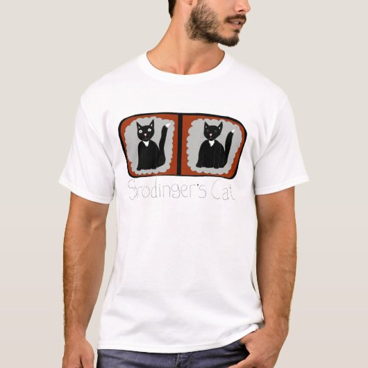 Shrodinger Cat Science Cartoon T-shirt (Voorkant)