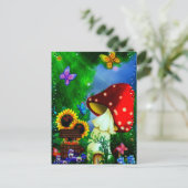 Shroom Gully Whimsical Fantasy Art Briefkaart (Staand voorkant)